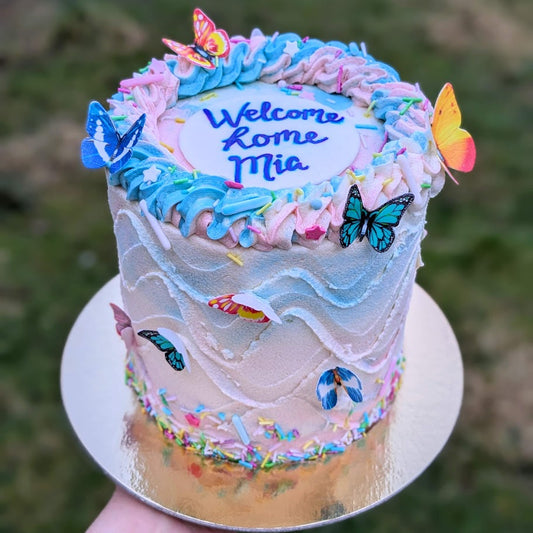 Butterfly welcome cake