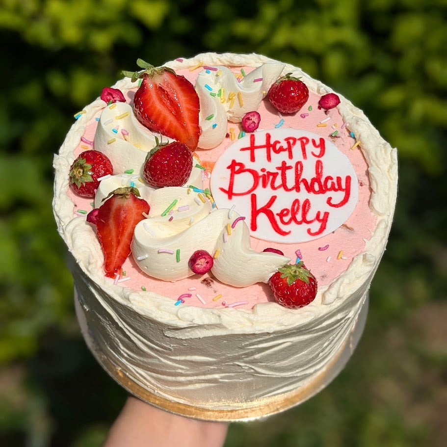 Classic strawberries & cream cake